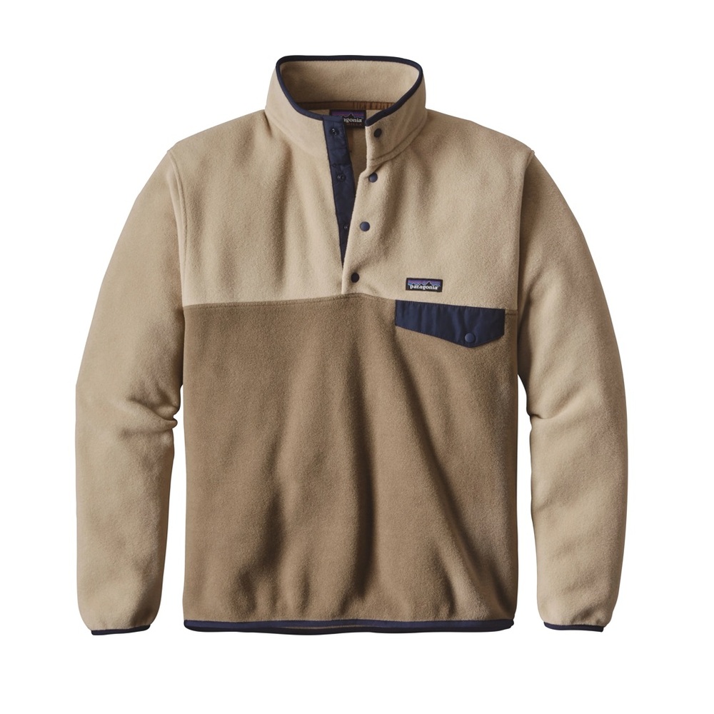 Patagonia Tan and Navy Pullover